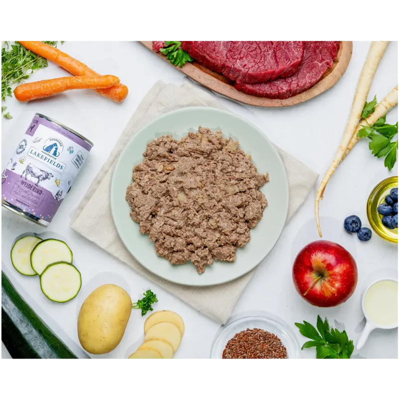 Nassfutter-Menü Rind mit Zucchini, Apfel und Kartoffel - für Welpen