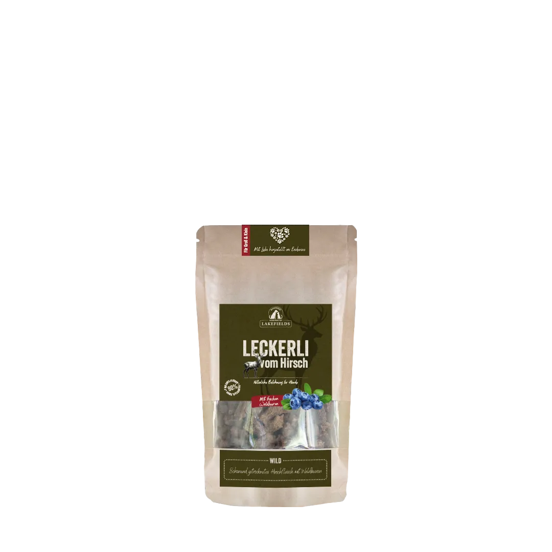 Leckerli vom Hirsch mit Kartoffeln, verfeinert mit Waldbeeren