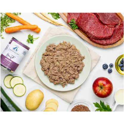 Nassfutter-Menü Rind mit Kartoffel, Zucchini und Apfel - Adult