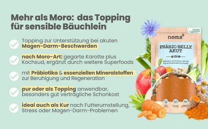 Präbio Belly Akut: Vegane, pflanzenbasierte Darmkur für Hunde nach Moro-Art