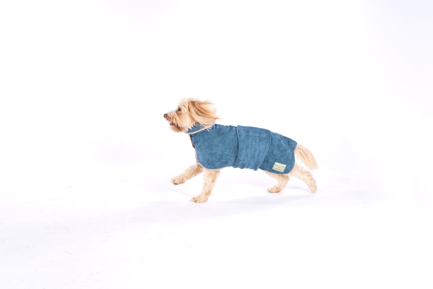 Dog bathrobe Sandringham Blue