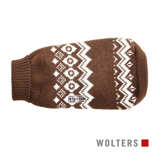 Knit sweater Norwegian - brown/white