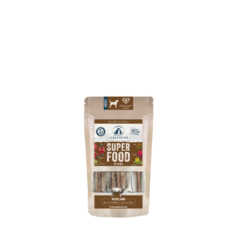 Superfood Sticks vom Lamm verfeinert mit Spinat, Apfel und Hagebutte