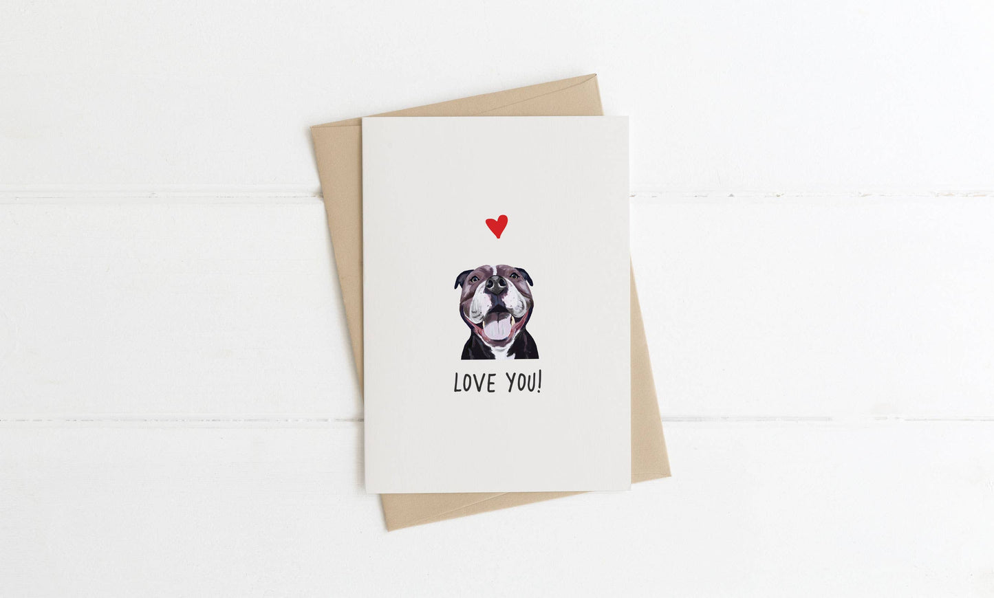 A6 Dog Card, mini dog cards, love you, from the dog
