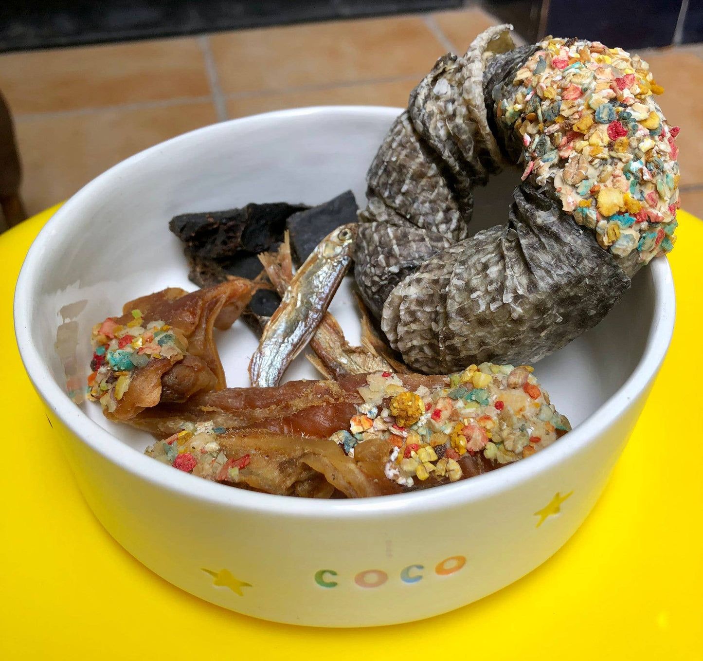 Candy Crush Tüte - Trockenfleisch und Fisch mit Dogfetti