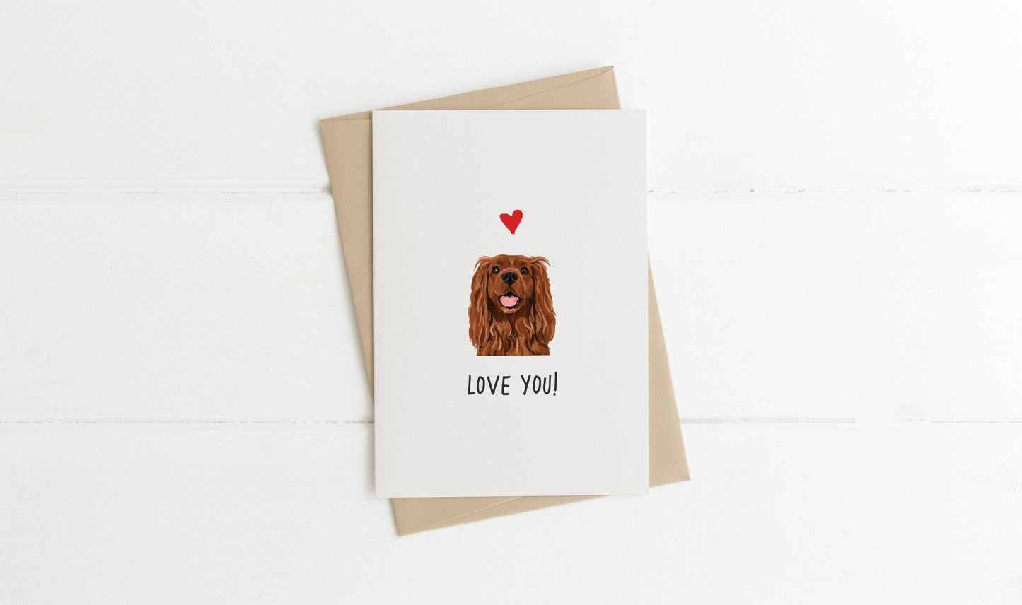 A6 Dog Card, mini dog cards, love you, from the dog