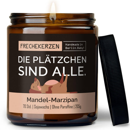 Freche Kerze | Die plätzchen sind alle.| Geschenk Soja