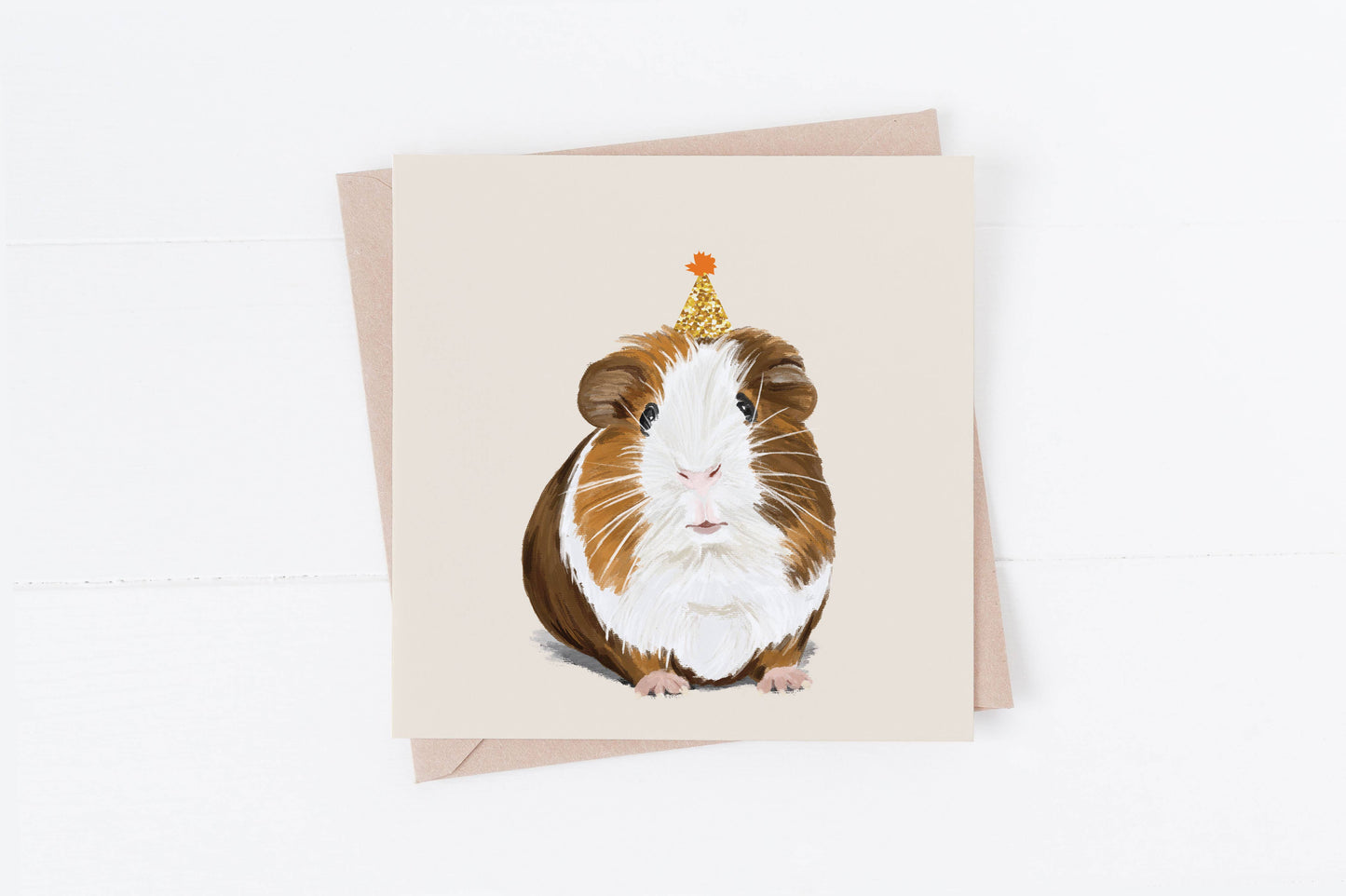Greeting card with guinea pig motif