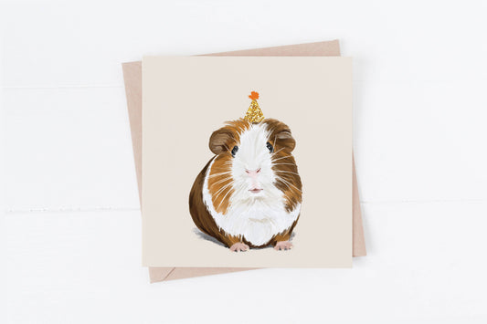 Greeting card with guinea pig motif