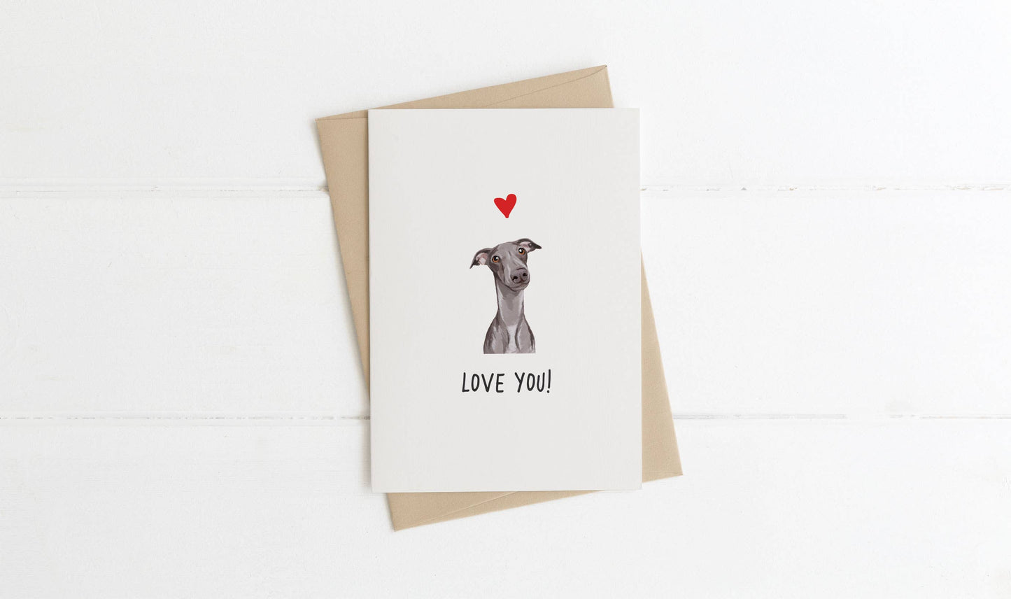 A6 Dog Card, mini dog cards, love you, from the dog