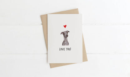 A6 Dog Card, mini dog cards, love you, from the dog