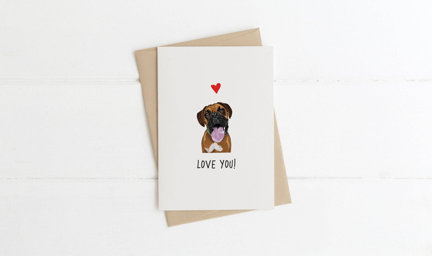 A6 Dog Card, mini dog cards, love you, from the dog