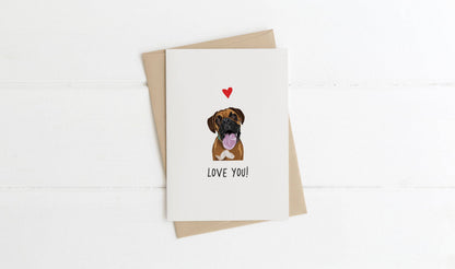 A6 Dog Card, mini dog cards, love you, from the dog