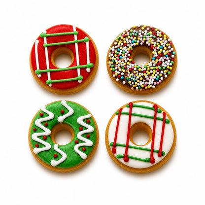 Weihnachts-Geschenkbox mit 4 Mini-Donuts für Hunde - Dolci Impronte