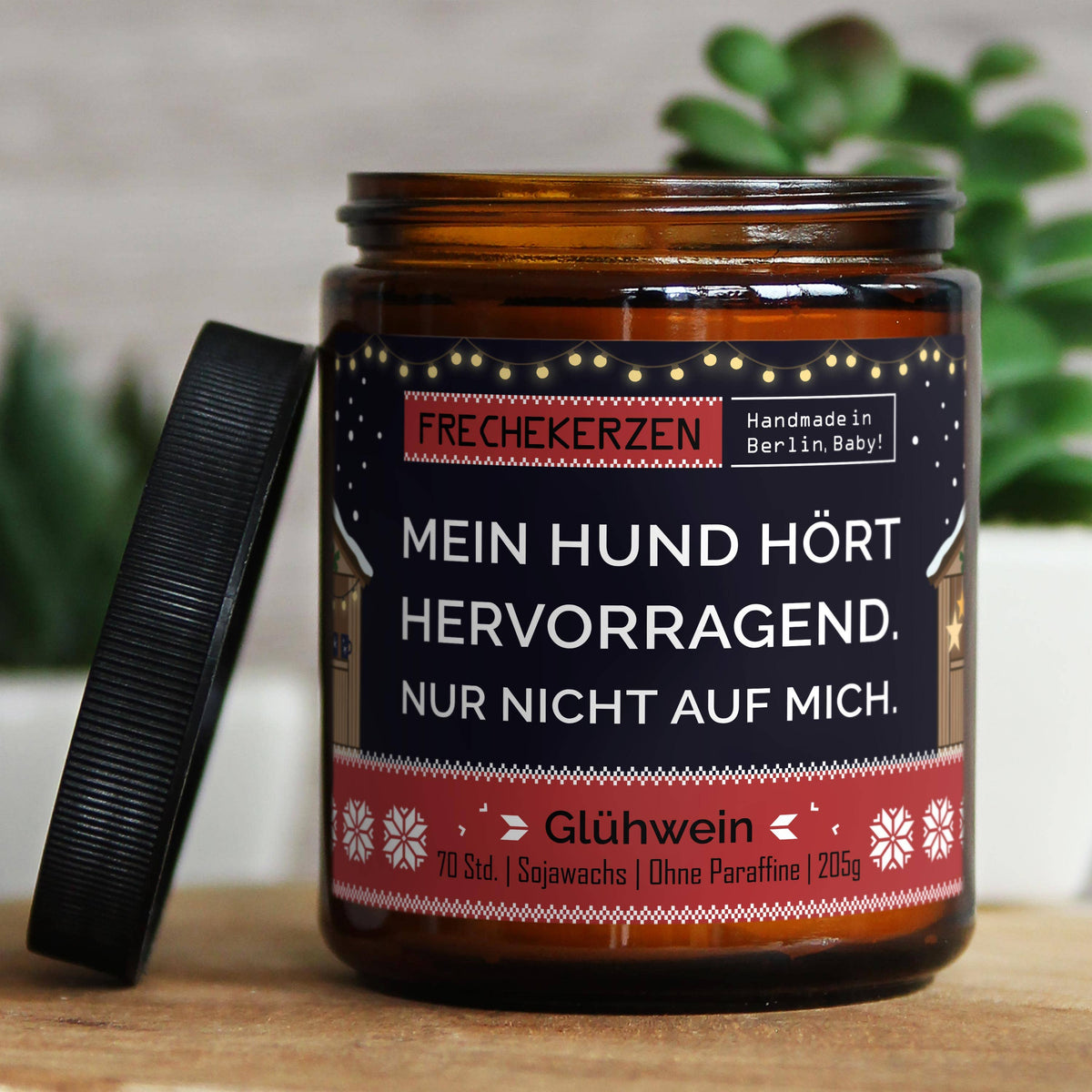 Geschenkkerze | mein hund hört hervorragend. nur nicht auf m