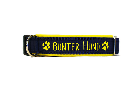Collar 'Bunter Hund' yellow/dark blue