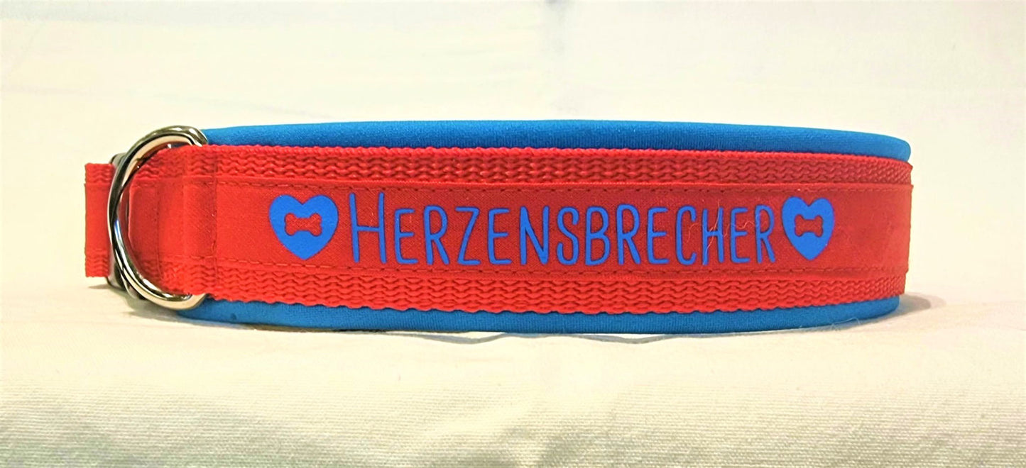 Heartbreaker collar medium blue/red