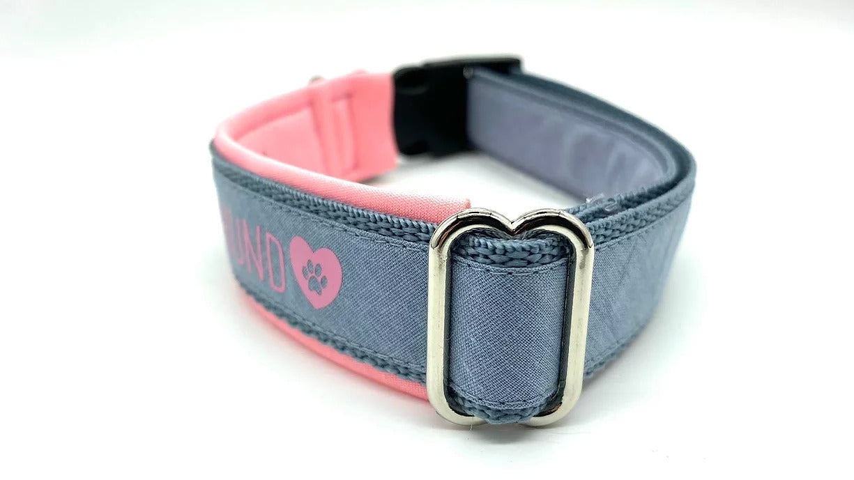 Soul Dog collar pink/medium grey