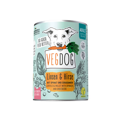 VEGDOG ADULT Linsen & Hirse